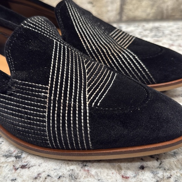 Everlane The Modern Loafer Size 9 Black Velvet Stitched Embroidery. - Picture 5 of 10